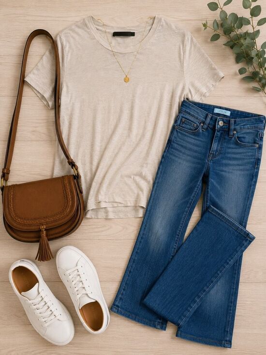 Jenni Kayne Tops - Jenni Kayne Hemp Lyocell Cream Off White Short Sleeve Tee XXL Minimalist Luxury